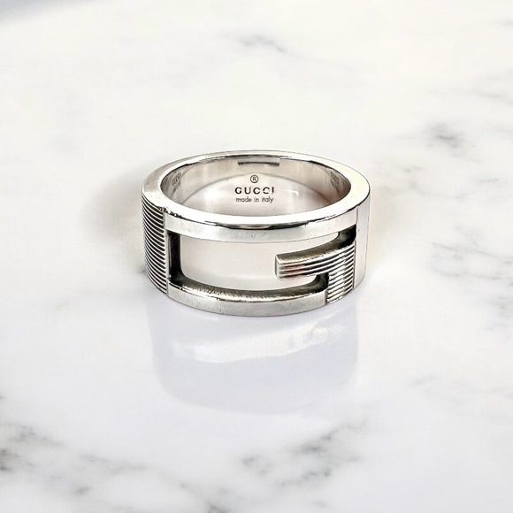 Gucci G Logo Cut-out Sterling Silver Ring - Picture 6 of 8